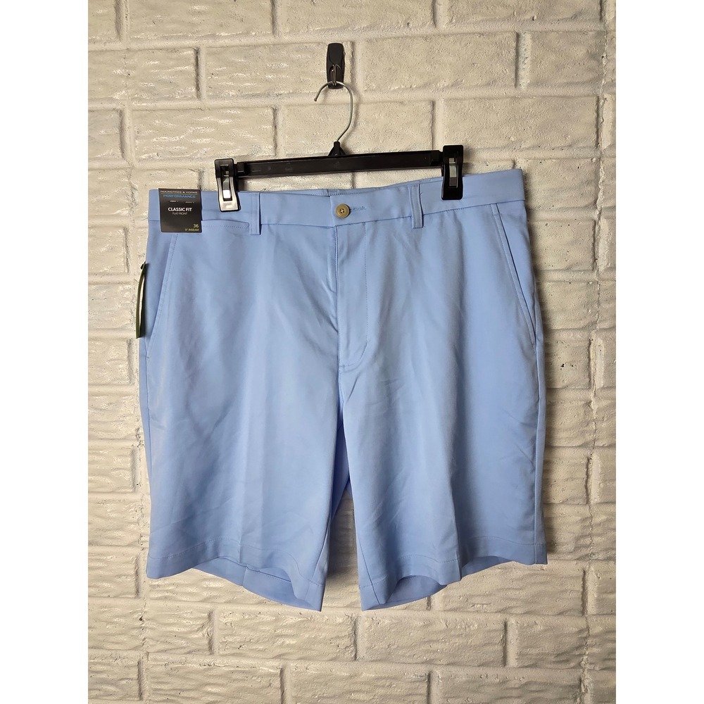 Roundtree & Yorke Performance Fairway shorts Classic Fit Men's size 36 Blue NWT